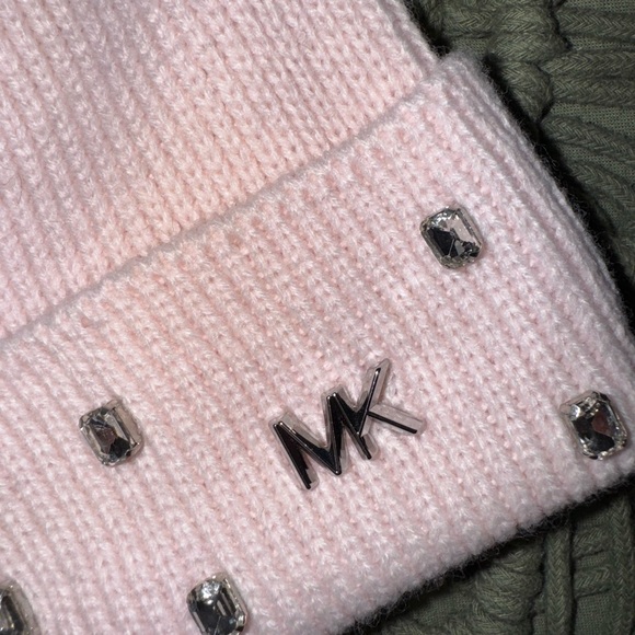 Michael Kors Light Pink Beanie with Pom Pom - Picture 3 of 3